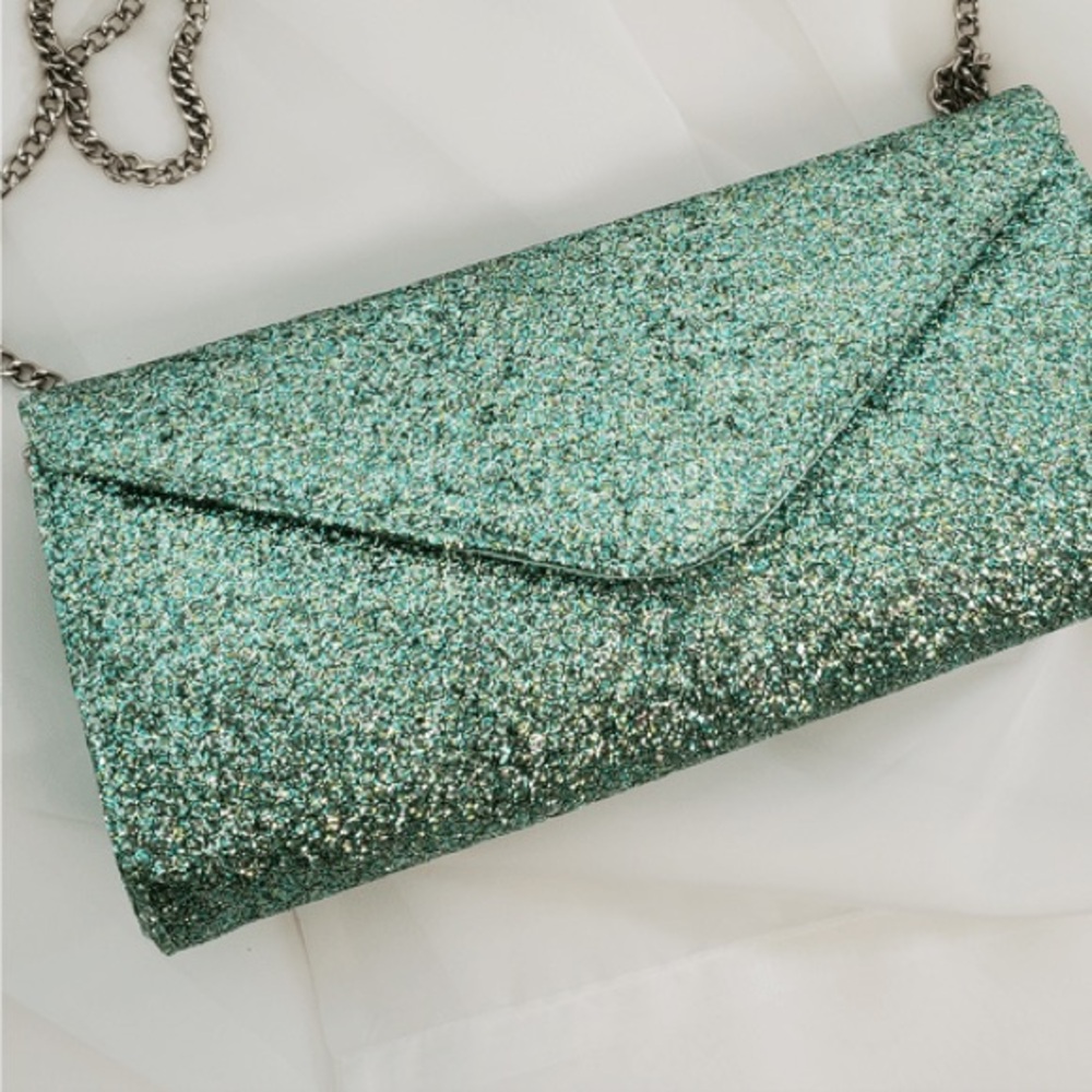 Tatyana Clutch in Glitter Blue